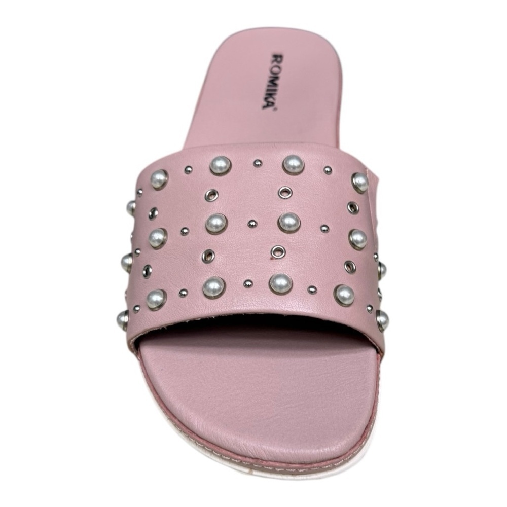 Romika Josef Seibel Florenz Studded Sandals Pink Pearl Slide EU 37/ 6.5-7.0 - Picture 5 of 12